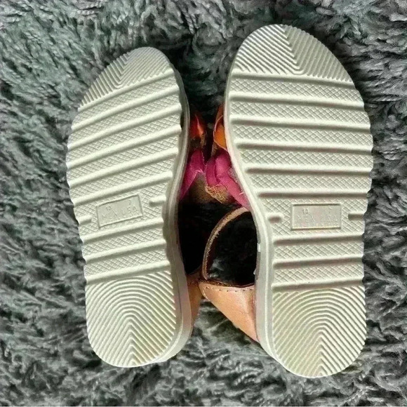 Huarache Girls US 7 Sandals Leather Girl Colorful Mexico Huaraches Floral EUC - Picture 4 of 6